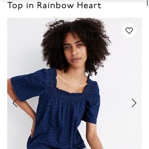 Madewell short sleeve peasant top size small
